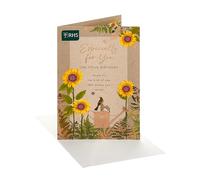 UK Greetings RHS Birthday Card | Sunflowers and Watering Can With Envelope