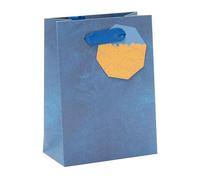 UK Greetings Small Gift Bag for Him/Her/Friend - For Birthdays, Thank You & Other Events - Blue Design