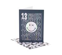 UK Greetings | Smiley World 13th Birthday Card for Him | Silver Foil Design