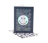 UK Greetings | Smiley World Birthday Card for Him/Boy | Silver Foil Design