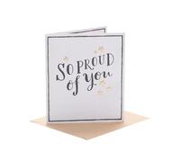 UK Greetings | So Proud of You Card | Congratulations/Proud of You | Her/Him | Starry Design | With Envelope | 143 x 165 mm