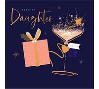 UK Greetings Special Daughter Christmas Card - Cocktail and Gift with foil,decoupage and embossed details - Eco-Friendly, 185 x 180mm