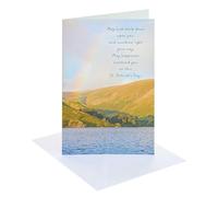 UK Greetings | St Patrick's Day Card for Him/Her/Friend | Mountain Rainbow Design | With Envelope | 13.7 x 21 cm