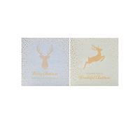 UK Greetings Stylised Stags Design - Multipack of 10 Charity Christmas Cards with Envelopes, Multi