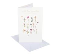 UK Greetings | Sympathy Card | Condolences/Bereavement | Her/Him | Delicate Flowers | With Envelope | 13.7 x 21 cm