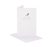 UK Greetings | Sympathy Card | Condolences/Bereavement | Her/Him | Feather Design | With Envelope | 12.1x18.4cm