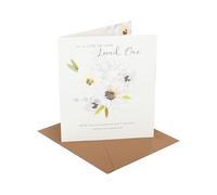 UK Greetings | Sympathy Loss Of Loved One Card | Condolences/Bereavement | Her/Him | White Flowers | With Envelope | 15.9 x 18.4 cm