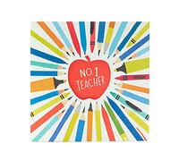 UK Greetings Thank You Teacher Card - Thank You Card from Pupil - Great Teacher Card - Thank You Card for Teacher from Student - Leaving School Card - Card for No.1 Teacher