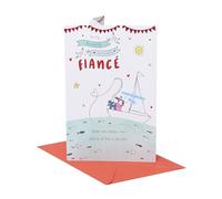 UK Greetings Valentine's Day Card for Fiancé - Cute Sketch Design