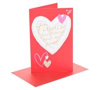 UK Greetings | Valentine's Day Card for Fiancee | Hearts Design