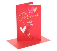 UK Greetings | Valentine's Day Card for Girlfriend | With Envelope | Lettering with Hearts Design | I Love You Presents | Greeting Card | Her/Girls/Women | 14.9 x 22.9cm