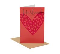 UK Greetings Valentine's Day Card for Husband - Bold Red Design