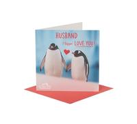 UK Greetings Valentine's Day Card for Husband - Cute Penguin Design