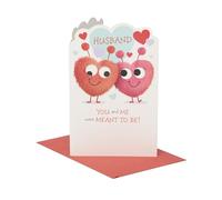 UK Greetings Valentine's Day Card for Husband - Fluffy Hearts Design