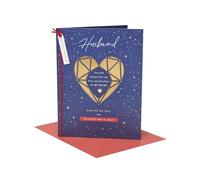 UK Greetings Valentine's Day Card for Husband - Intricate Gold Heart Design