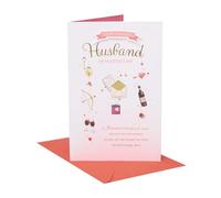 UK Greetings Valentine's Day Card for Husband - Sweet Symbols Design
