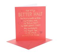UK Greetings | Valentine's Day Card for Partner | I Love You Presents | Her/Him | Better Half Design | With Envelope | 15.9 x 18.4 cm