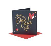UK Greetings Valentine's Day Card for The One I Love - Gold Font Design