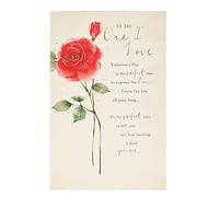 UK Greetings Valentine's Day Card for The One I Love - Red Rose Design