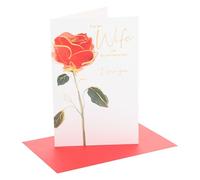 UK Greetings | Valentine's Day Card for Wife | Rose Design | With Envelope | I Love You Presents | Greeting Card | Her/Girls/Women | 14.9 x 22.9cm