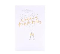 UK Greetings Wedding Anniversary Card for A Special Couple - Heart & Champagne Design - Thinking of You Range