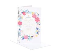 UK Greetings | Wedding Anniversary Card for Daughter & Son-in-Law | Heartfelt Floral Border Design | Bride & Groom | Her/Him | With Envelope | 171 x 260 mm