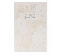 UK Greetings Wedding Anniversary Card for Him/Her/Friend - Lasercut Floral