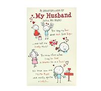 UK Greetings Wedding Anniversary Card for Husband - Cute Poem Design, Multi, 149mm x 229mm