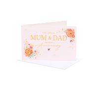 UK Greetings | Wedding Anniversary Card for Mum & Dad | Gold Text Design