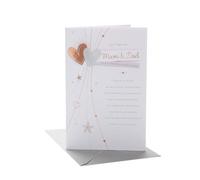 UK Greetings | Wedding Anniversary Card for Mum & Dad | Hearts Design | Happy Anniversary | Her/Him | With Envelope | 149mm x 229mm