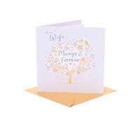 UK Greetings | Wedding Anniversary Card for Wife | Always & Forever Design | Happy Anniversary | Her/Girls/Women | With Envelope | 216 x 261 mm