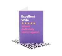 UK Greetings | Wedding Anniversary Card for Wife | Happy Anniversary | Her, Girls, Women | Funny Review Design | With Envelope | 12.7x17.8cm