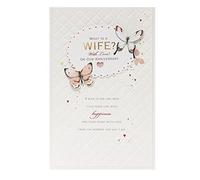 UK Greetings Wedding Anniversary Card for Wife - Light Butterfly Design