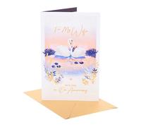 UK Greetings | Wedding Anniversary Card for Wife | Romantic Swans Design