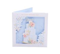 UK Greetings | Wedding Card | 3D Effect Cake Design | With Envelope
