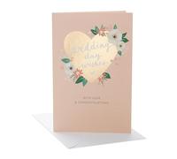UK Greetings Wedding Card for A Special Couple - Floral Heart Design - Thinking of You Range