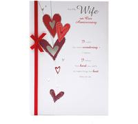 UK Greetings Wife Anniversary Card - Wedding Anniversary Card - Romantic Message Inside, 535404-0-1