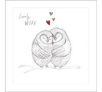 UK Greetings Wife Birthday Card for Women - 'Lovely Wife' Two Owls on a Branch - Eco-Friendly