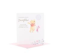 UK Greetings | Winnie The Pooh Birthday Card for Daughter | Happy Birthday Gifts | Her, Girls, Women | Pooh & Piglet Design | With Envelope | 165 x 190 mm