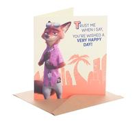UK Greetings Zootropolis 2 Birthday Card | Nick Wilde Design With Envelope