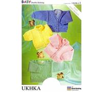 UK Hand Knitting Association Knitting Pattern for Baby V Neck & Crew Neck Jumpers & Button up Cardigans, Pattern Number: UKHKA1