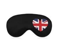 UK Heart Flag Printed Sleep Mask for Unisex Adult Soft Night Blindfold with Adjustable Strap