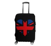 UK Heart Flag Suitcase Cover Travel Luggage Elastic Washable Baggage Covers Fits 19-32 Inch