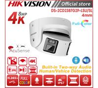UK Hikvision 4K 180° Panoramic ColorVu Camera 2-Way Audio DS-2CD2387G2P-LSU/SL