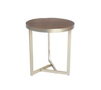 Uk Homeliving Edinburgh Lamp Table - Gold And Walnut