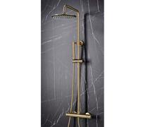UK Homeliving Uk Home Living Avalon Core Round Rigid Riser Shower Brushed Brass