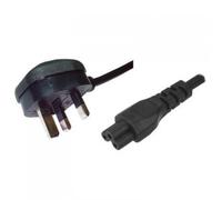 UK - IEC C7 Clover Type 2 metre Power Cable . UK 3-Pin Plug Cloverleaf / Mickey Mouse . Ideal for Laptop , Notebook , Netbook, Power Adapter etc, Lead Mains, IEC. Premium Quality. 2m