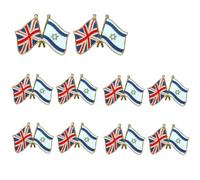 UK Israel Flag Pin Badge, Britain Israel Flag Friendship Lapel Pin - Bulk Pins, Metal Patriotic Union Jack Israeli Lapel Flag Pins Badge - England Souvenir Israel Gifts for Jewish Decoration (10PCS)