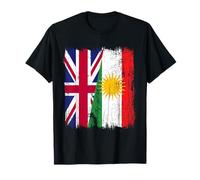 UK Kurdistan Half Flag British Kurdish Heritage Jersey T-Shirt