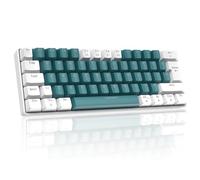 UK Layout 60% Percent Gaming Mechanical Keyboard, 62-Key Ultra-Compact Blue Switches Wired Office Mixed-Colored Keyboard with ABS keycaps, 19 RGB Backlight Modes for Computer/Laptop-aqua green